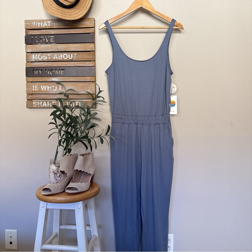 Vuori Lux Sport Jumpsuit in Blue Heron size Small